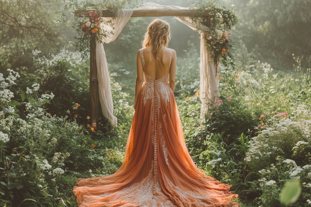 Mariages bohèmes : les robes terracotta qui s’accordent parfaitement avec une ambiance naturelle