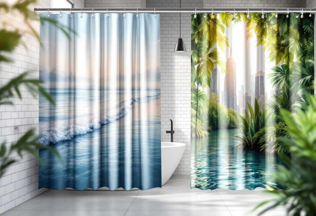 Esprit bord de mer ou jungle urbaine, choisissez le rideau de douche qui transformera votre espace !