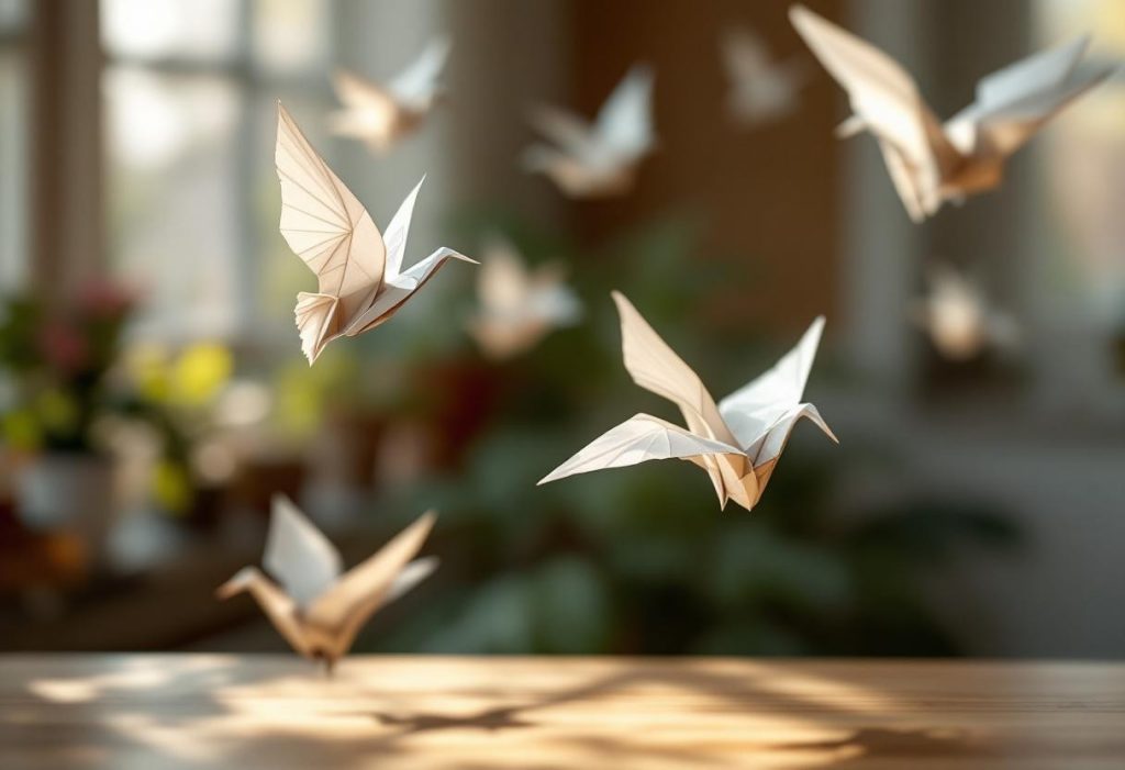 Des vols d’oiseaux en papier : quand le tableau origami devient invitation au voyage intérieur