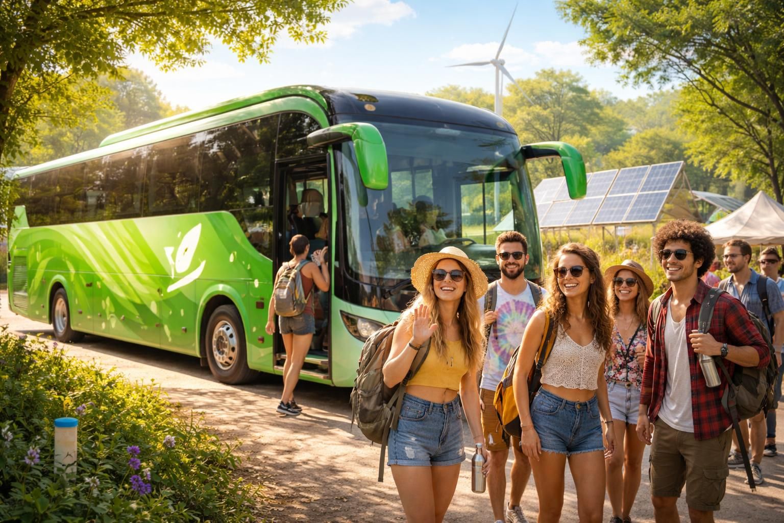 organisez des voyages écologiques pour votre festival en optant pour un transport durable en bus électrique, alliant confort et respect de l'environnement.