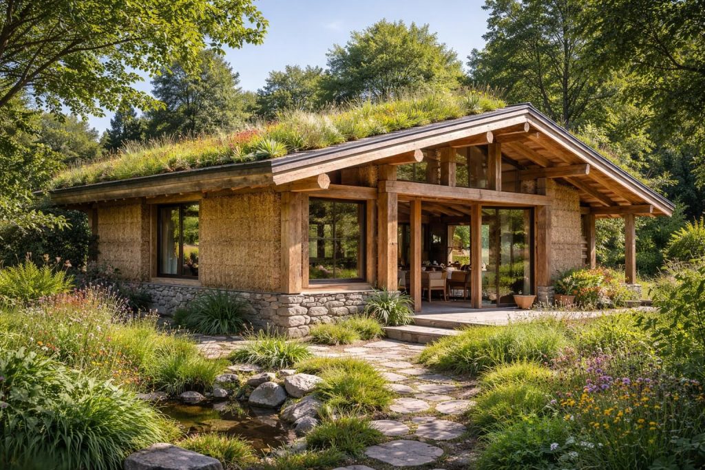 Construire une maison écologique avec matériaux naturels et isolation paille pour zéro empreinte