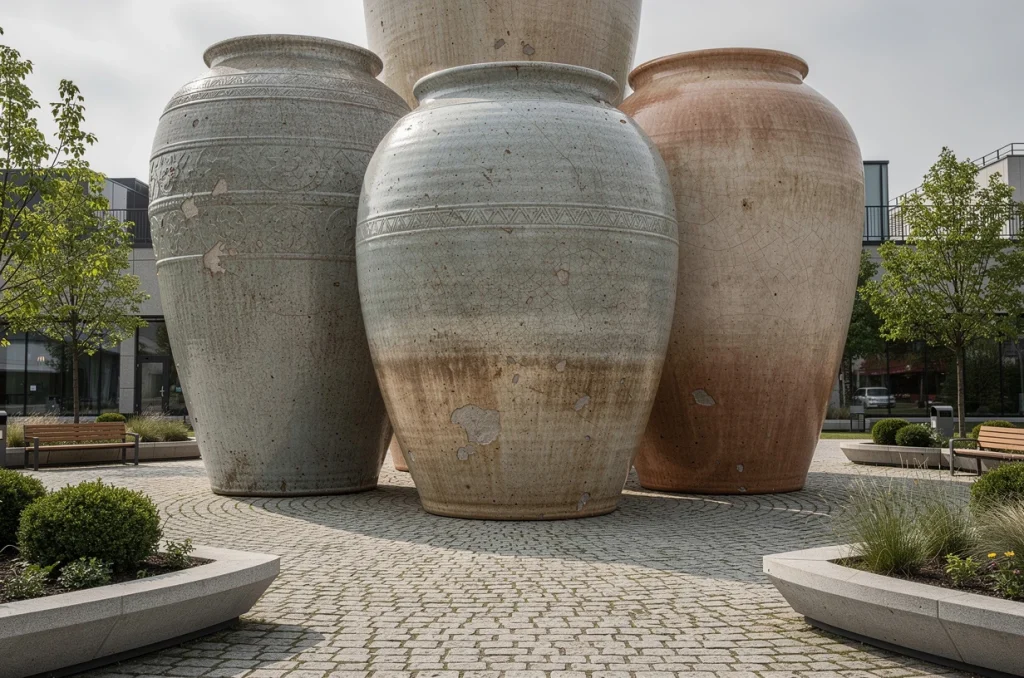 Les vases géants dans la déco urbaine : la tendance monumentale qui transforme l’espace public